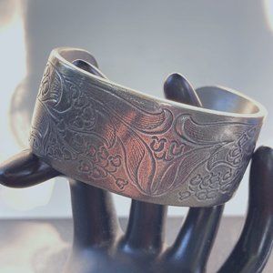 Heavy Salisbury Pewter May cuff bracelet